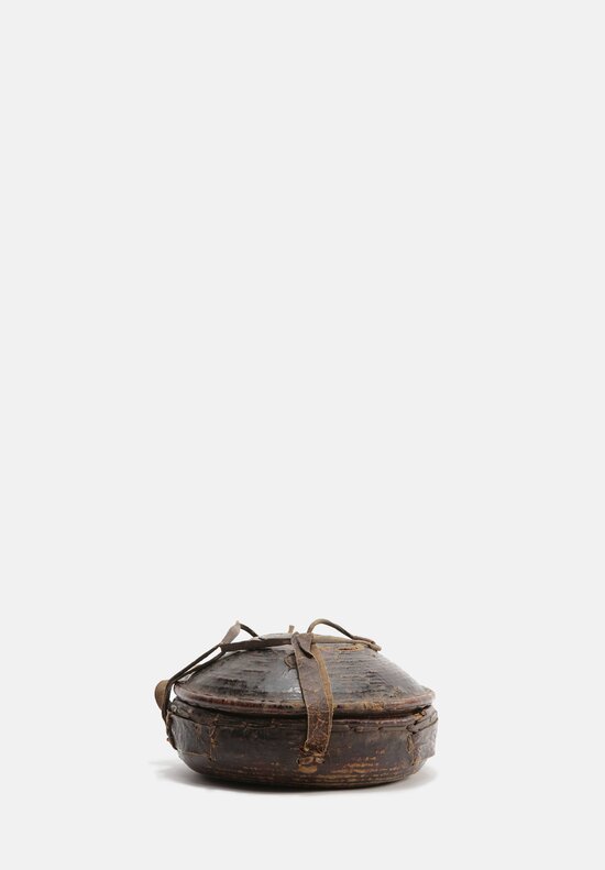 Vintage Leather Basket Food Container from the Gurague People	