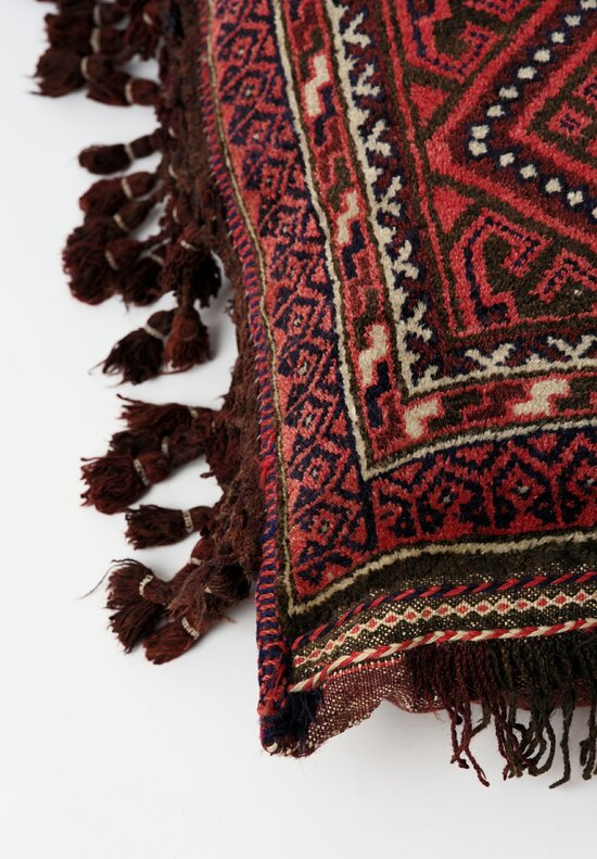 Afghan Baluch Balisht Bag Vintage Pillow Rug with Tassels
