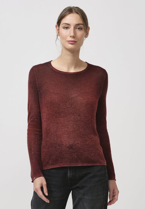 Avant Toi Cashmere Garza Sweater in Nero Goji Red	