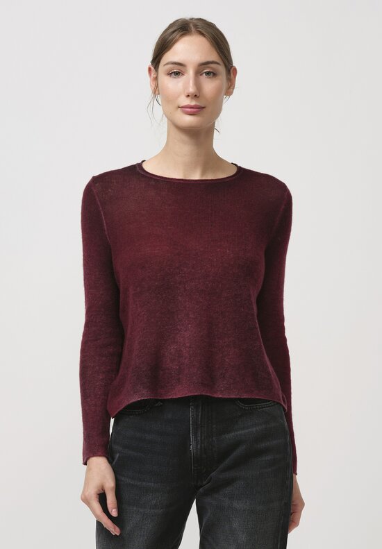 Avant Toi Cashmere Garza Sweater in Nero Wine Red	