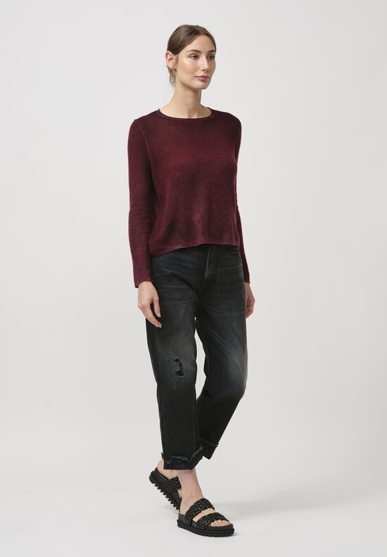 Avant Toi Cashmere Garza Sweater in Nero Wine Red	