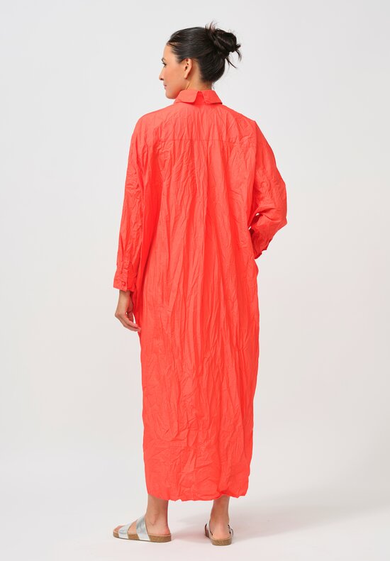 Daniela Gregis Washed Cotton More Tunic with Silk Slip Glow Red	