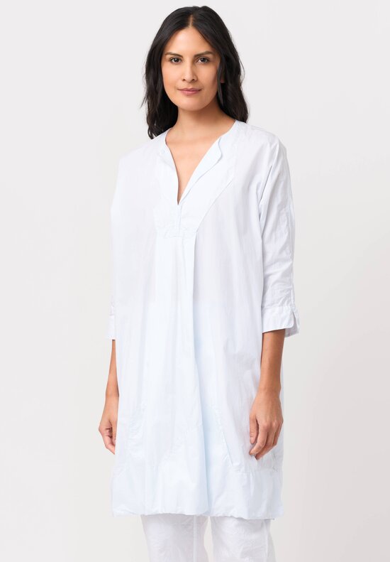Daniela Gregis Washed Cotton Media Tunic in Azzurro Pale Blue	
