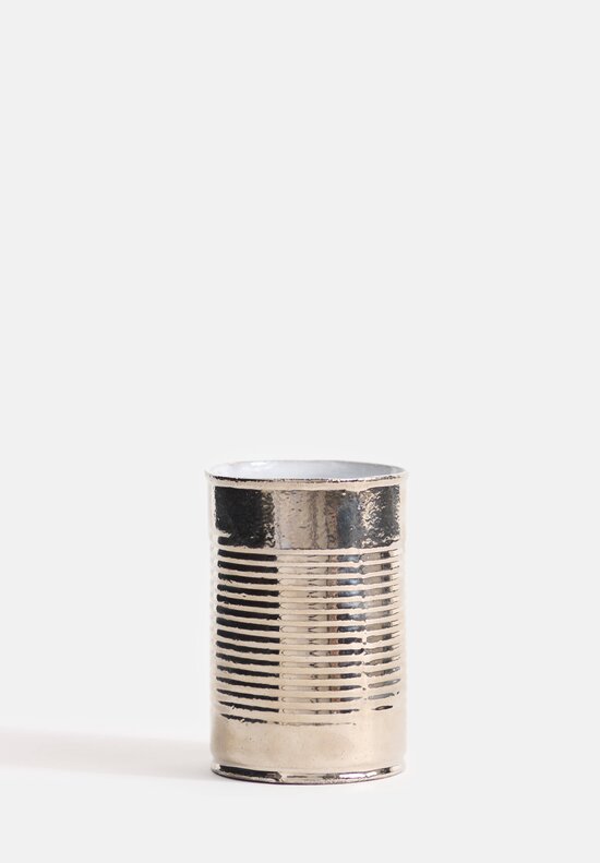 Astier De Villate Platinum Exterior Tall Mini Conserve Vase in White	