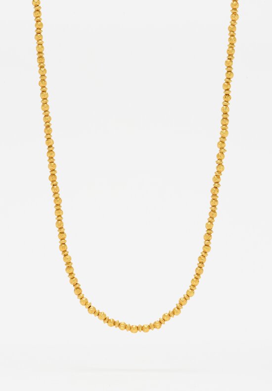  Greig Porter 18K Carved Gold Bead Necklace	