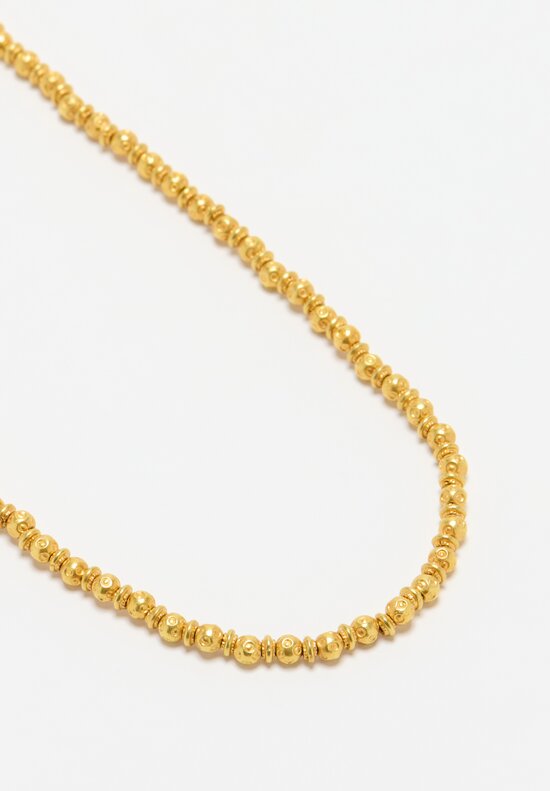 Greig Porter 18K Carved Gold Bead Necklace	