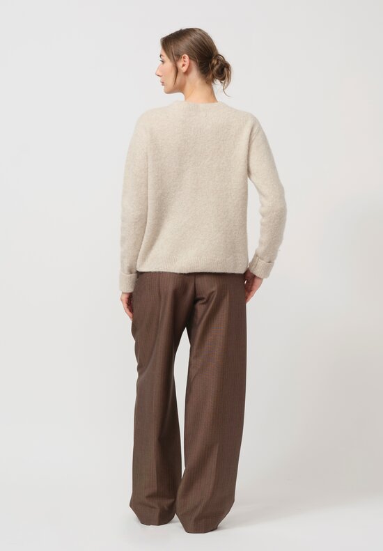 The Row Cashmere & Silk Gouli Sweater in Natural	