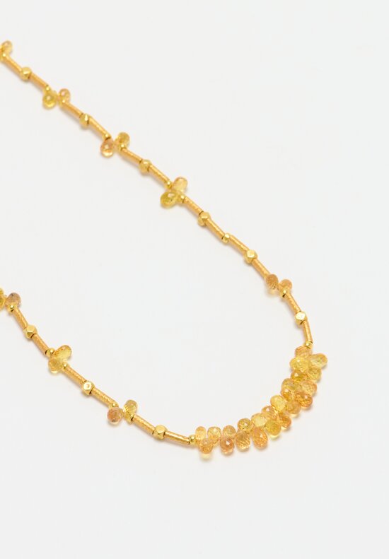 Greig Porter 18K, Gathered Peach Sapphire Necklace	