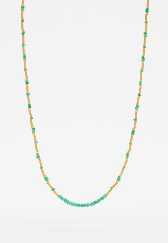 Greig Porter 18K, Gathered Emerald Necklace	