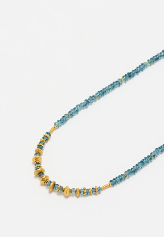 Greig Porter 18K, Gathered Gold & London Blue Topaz Necklace	