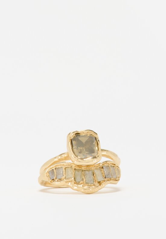 Ellis Mhairi Cameron 14K Soft Green Organic Diamond Engagement Ring