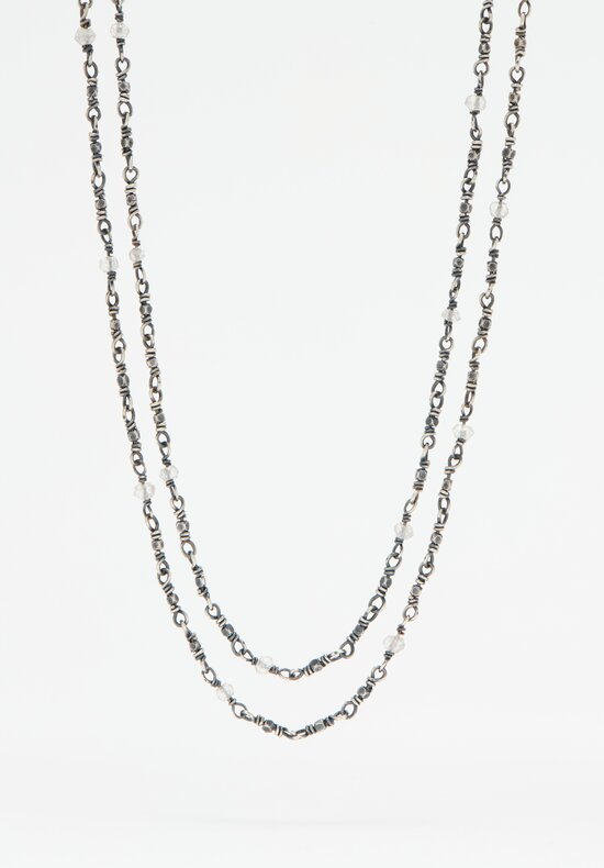 Miranda Hicks White Sapphire on Tiny Flapper Necklace	