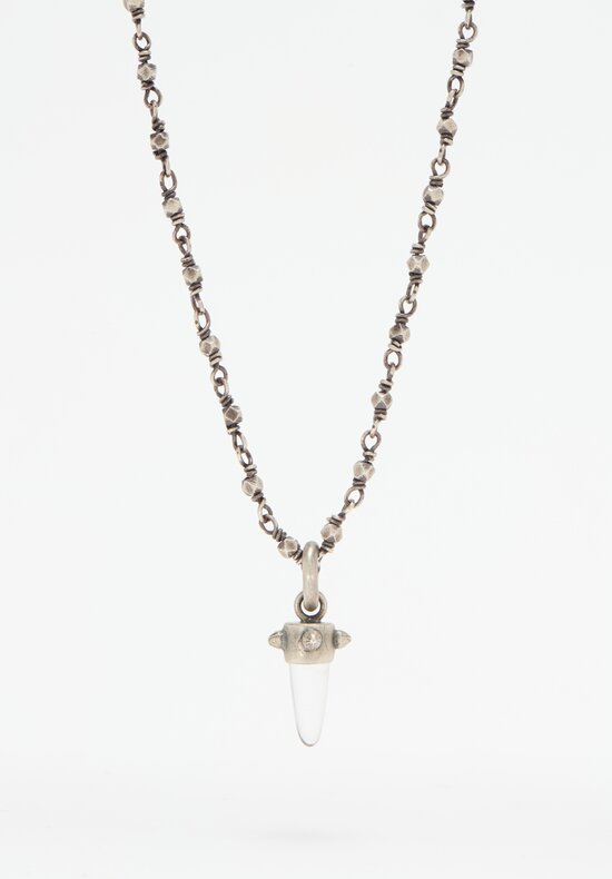 Miranda Hicks Rock Crystal Bullet Pendant on Rocker Necklace	