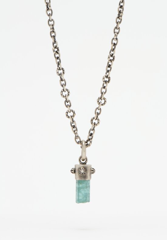 Miranda Hicks Aquamarine Pendant on Itty Bitty Necklace	