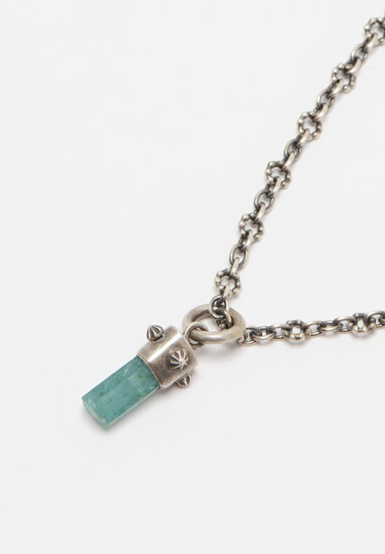 Miranda Hicks Aquamarine Pendant on Itty Bitty Necklace	