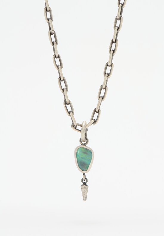 Miranda Hicks Mintabie Opal Spike Drop Pendant on Mini Chunk Necklace	