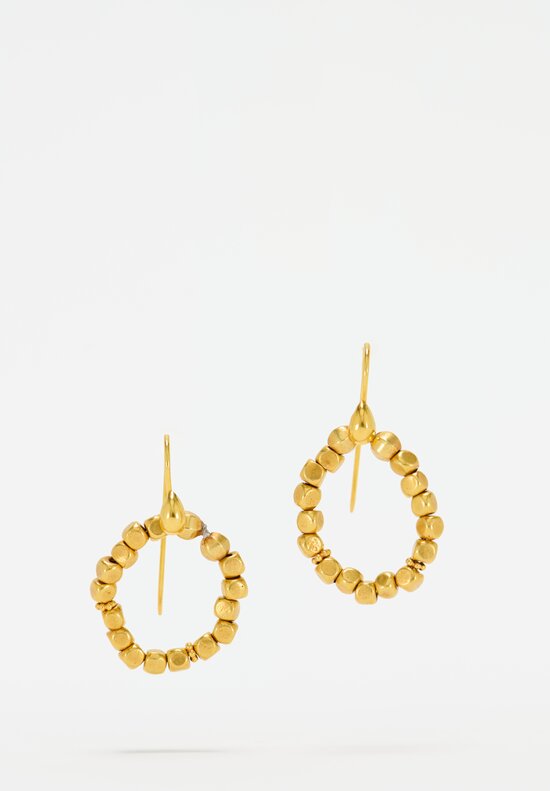 Greig Porter 18K Gold Nugget Loop Earrings 1.25