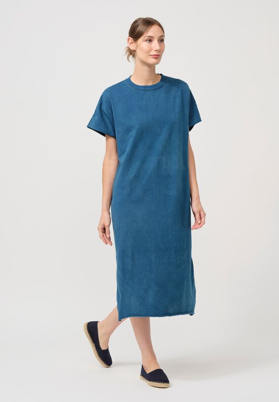 Alabama Chanin Organic Cotton Sleeveless Bold Dress in Indigo Blue	