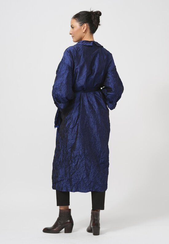 Daniela Gregis Washed Silk Randa Lungo Coat in China Blue	