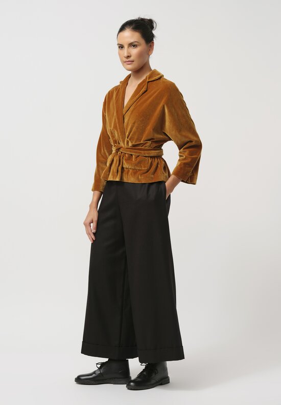 Daniela Gregis Washed Cotton Velvet Peonia Jacket in Cannella Brown	