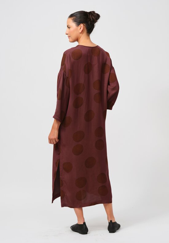 Uma Wang Arancino Alvy Dress in Rose Brown Dots	