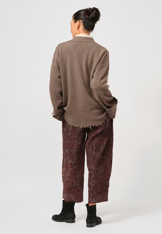 Uma Wang Cashmere Over Cardigan in Coffee Brown	