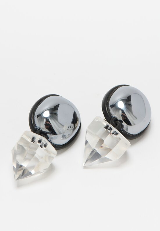 Monies Hematite, Crystal & Ebony Earrings	