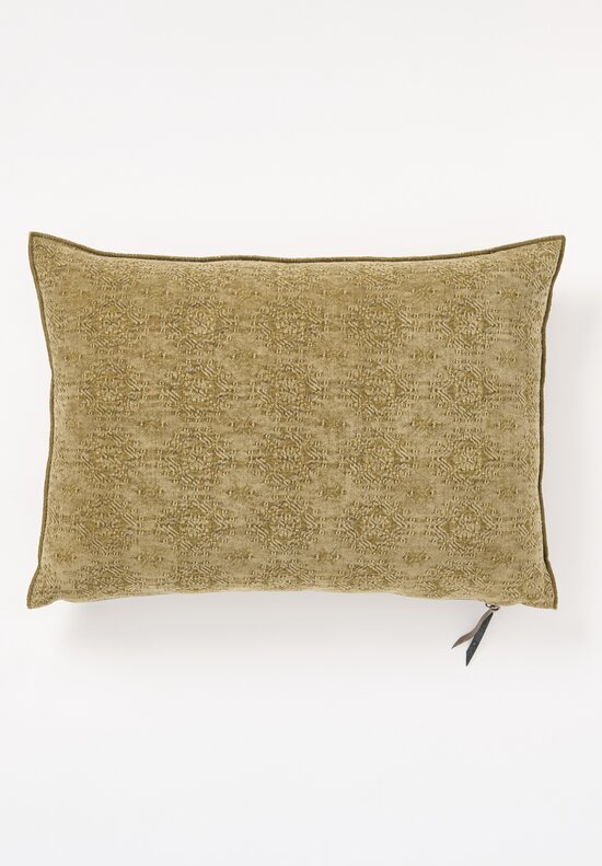 Maison de Vacances Large Stone Washed Jacquard Pillow in Kilim Bronze	