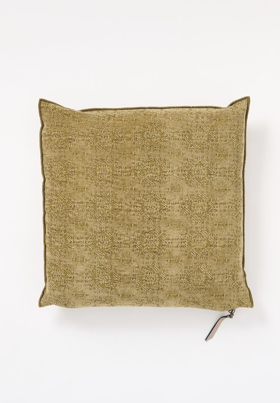 Maison de Vacances Stone Washed Jacquard Square Pillow in Kilim Bronze	