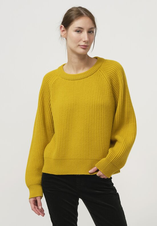 Begg x Co Cashmere Kita Sweater in Turmeric Yellow	