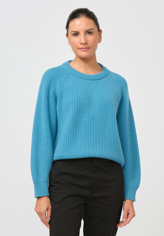 Begg x Co Cashmere Kita Sweater in Hamman Blue	