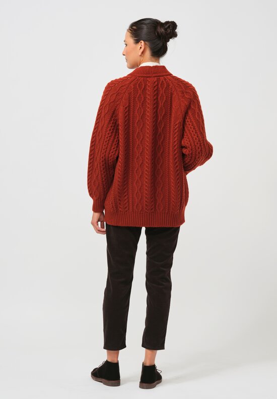 Begg x Co Cashmere Omono Cardigan in Harissa Red	