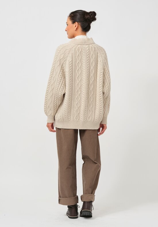 Begg x Co Cashmere Omono Cardigan in Light Natural	