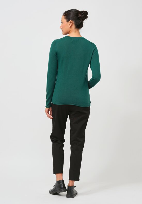 Begg x Co Cashmere Knit Refine Top in Deep Green	