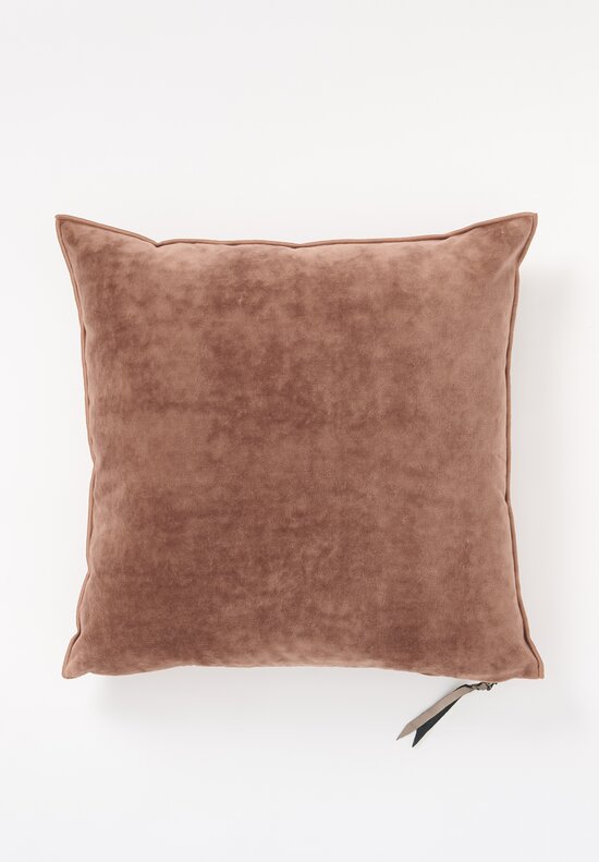 Maison de Vacances Square Vintage Velvet Pillow in Argile	