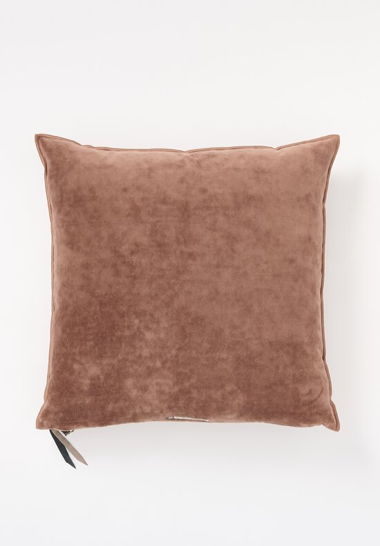 Maison de Vacances Square Vintage Velvet Pillow in Argile	