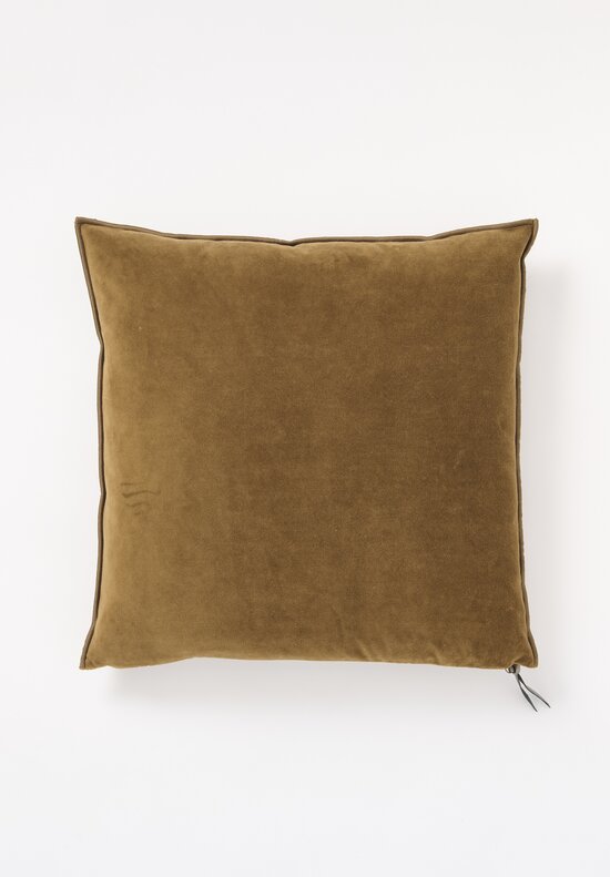 Maison de Vacances Square Vintage Velvet Pillow in Havane	