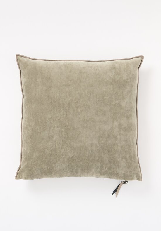 Maison de Vacances Square Vintage Velvet Pillow in Ecorce	