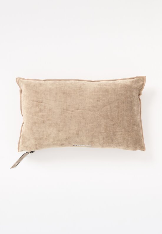 Maison de Vacances Small Rectangle Royal Velvet Pillow in Terracotta Pink	