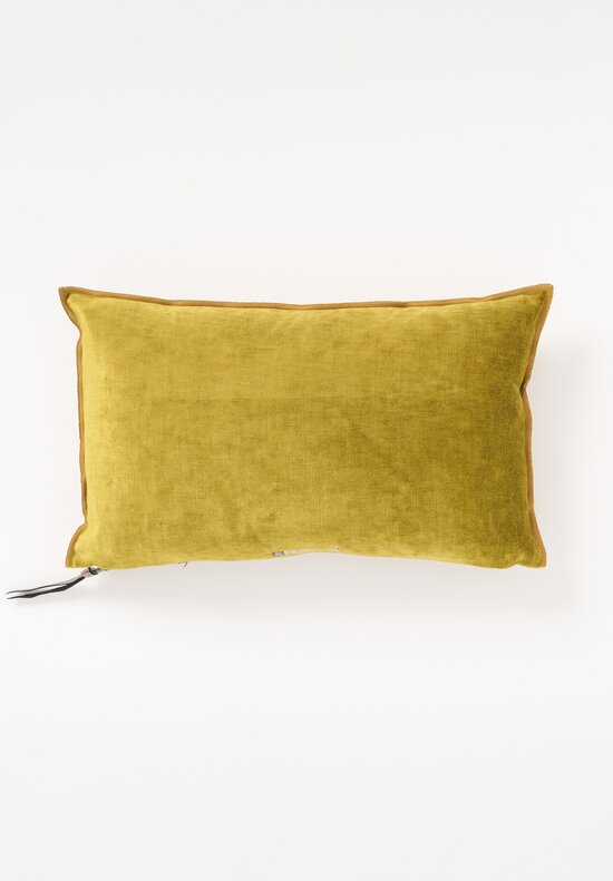 Maison de Vacances Small Rectangle Royal Velvet Pillow in Ocre	