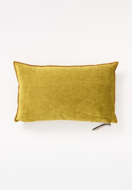 Maison de Vacances Small Rectangle Royal Velvet Pillow in Ocre	