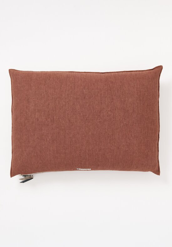 Maison de Vacances Large Washed Linen Crepon Pillow in Argile	