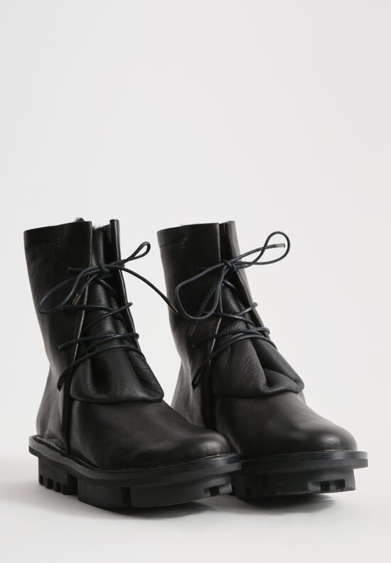 Trippen Sheepskin-Lined Curtain Boots in Black	