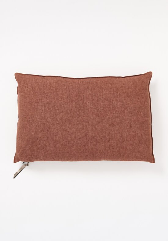 Maison de Vacances Washed Linen Crepon Pillow in Argile	