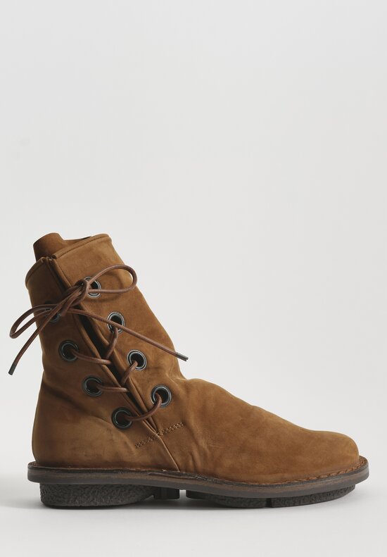 Trippen Nubuck Leather Tramp Bootie in Cuoio Brown	