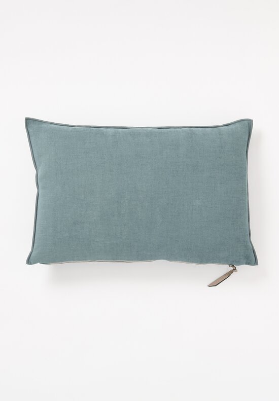 Maison de Vacances Chenille Soft Washed Linen Pillow in Canard	