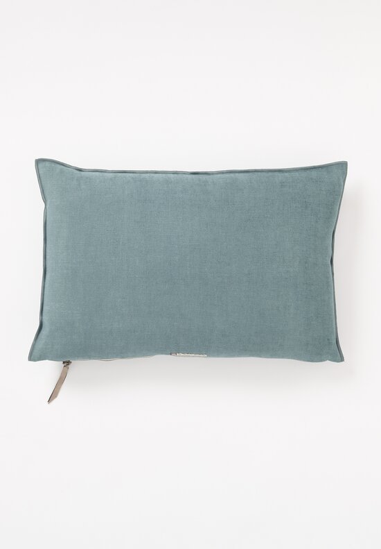 Maison de Vacances Chenille Soft Washed Linen Pillow in Canard	