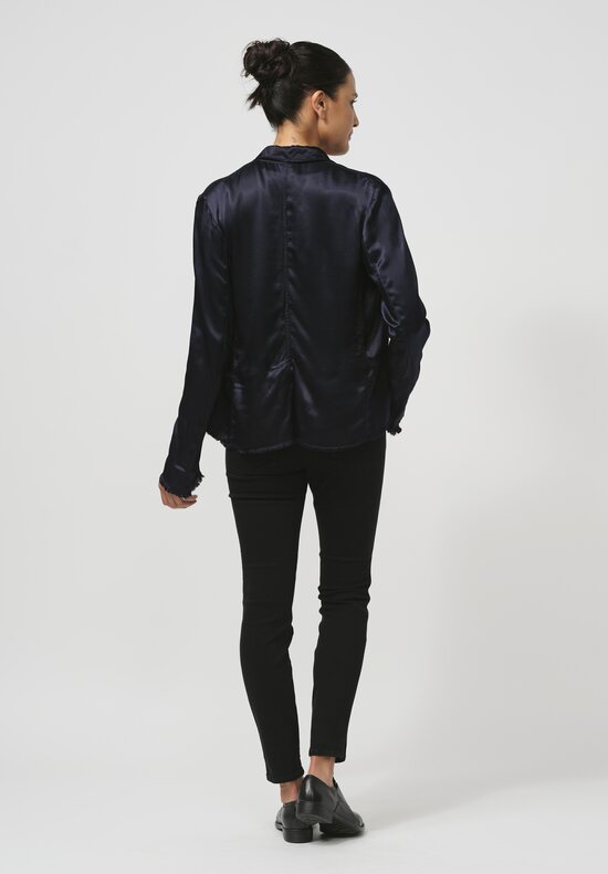 Jaga Satin Roma Jacket in Navy Blue	