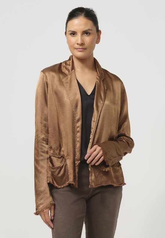 Jaga Satin Roma Jacket in Caramel Brown	