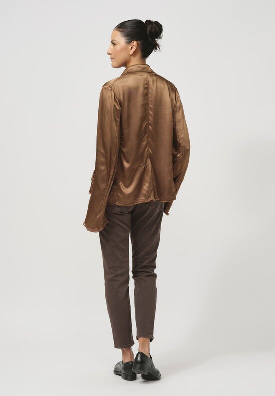 Jaga Satin Roma Jacket in Caramel Brown	